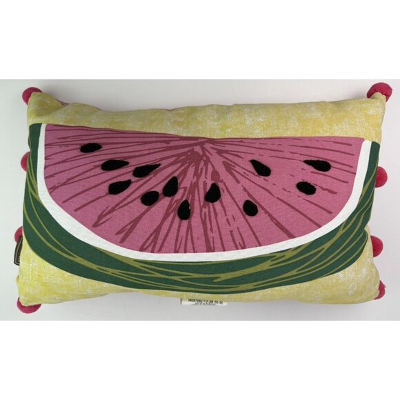 Allen +‎ Roth Indoor/Outdoor Pillows Set Of 2 Flamingo & Watermelon Colorful EUC - Picture 9 of 12